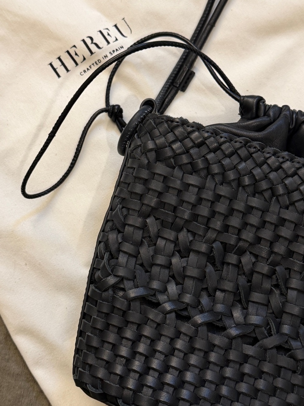 Hereu Trena Woven Bucket Bag in Black - Picture 5 of 7